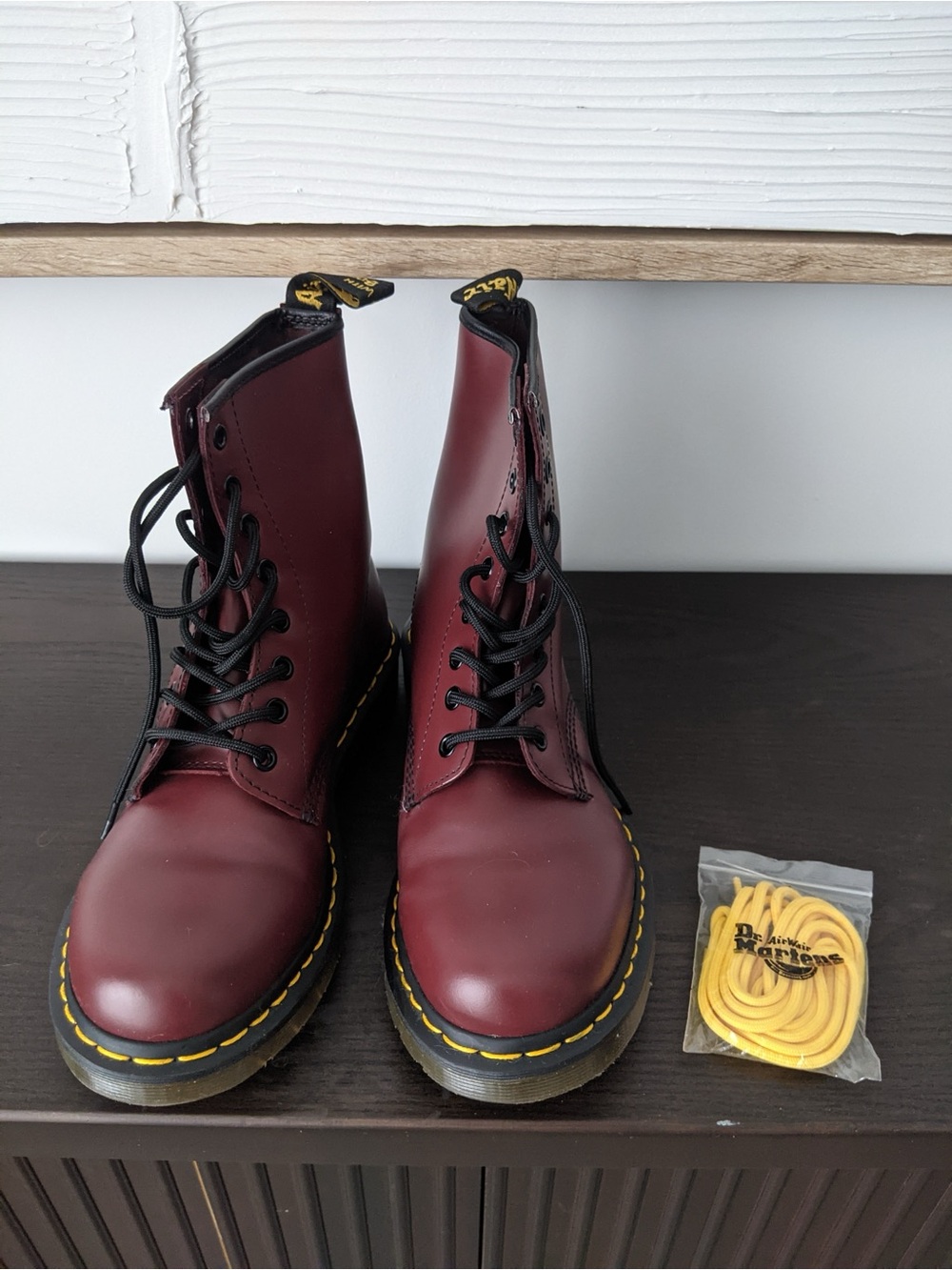 Brand new Dr. Martens Cherry Red 9_Eye Lace-Up Boots